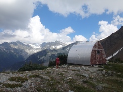 the current and original Russet Lake hut